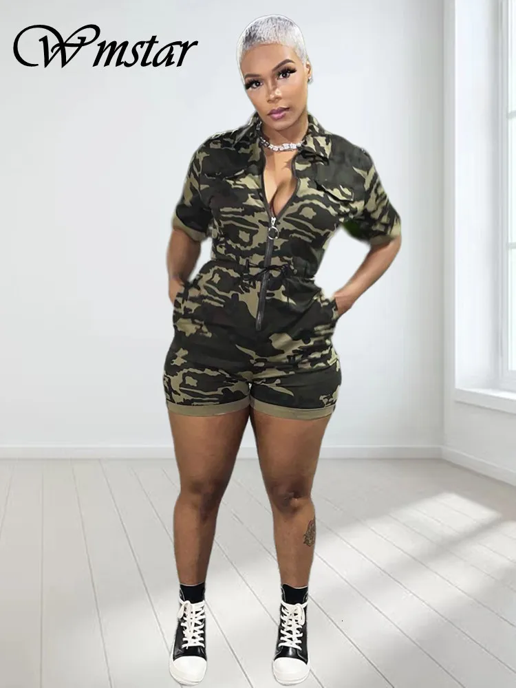 Combinaisons pour femmes Barboteuses Wmstar Body pour femmes Produit Camo Pocket Sexy Fashion Street Vêtements Body Vente en gros Direct S-5XL 230711