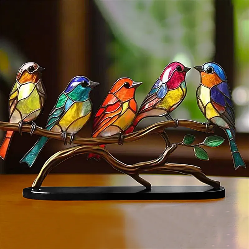الأشياء الزخرفية التماثيل الملطخة الطيور على الحلي المكتبية الفرعية على سطح المكتب مزدوجة الجوانب متعددة الأسلوب زخارف الأكريليك 230711