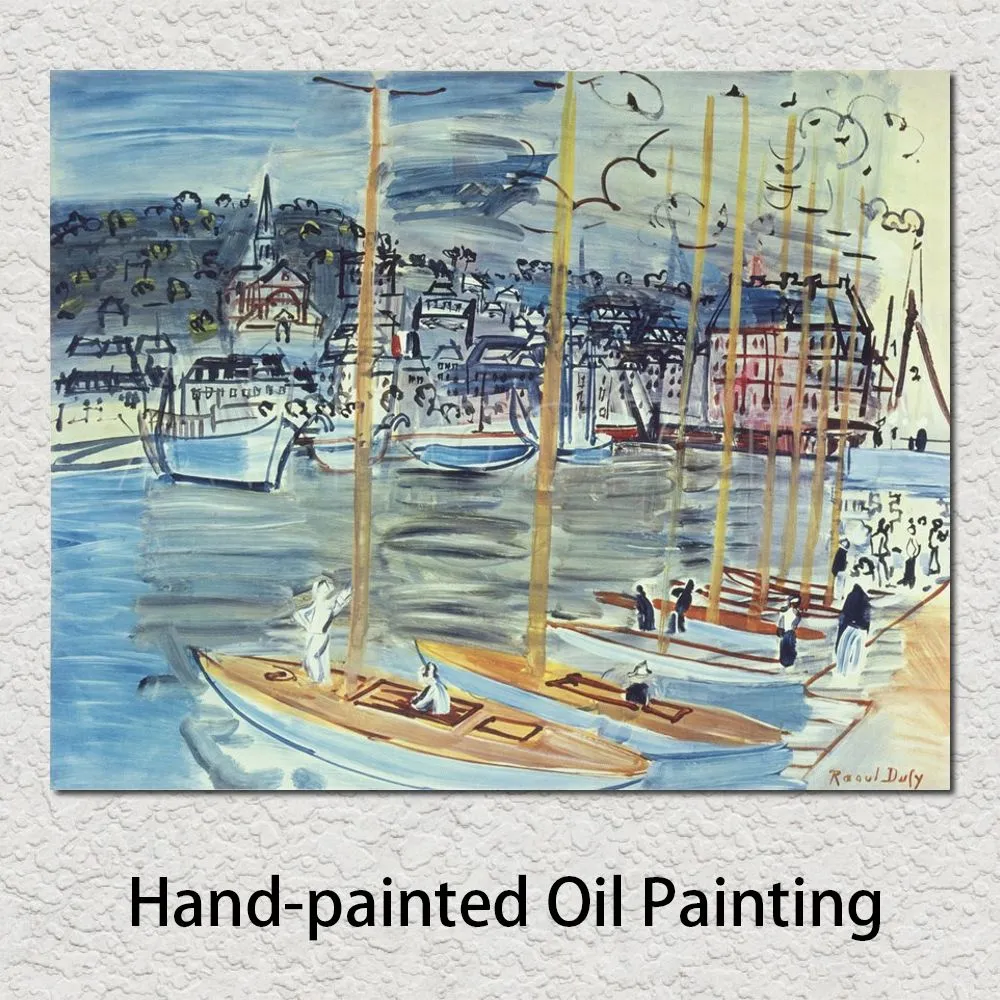 Paysages Bateau Peintures Raoul Dufy Les Bateaux Art Moderne Toile sur Huile de Haute Qualité Peinte à la Main Sans Cadre pour Salon Décor