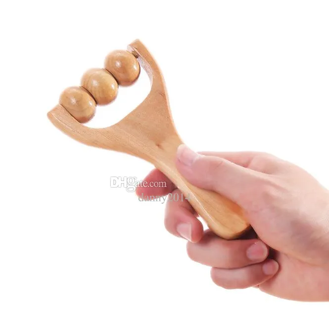 Strumento per massaggi Rullo in legno per tutto il corpo in legno massello Strumento per massaggi rilassanti per le mani Riflessologia facciale Mano Piede Schiena Massaggiatore per la terapia del corpo