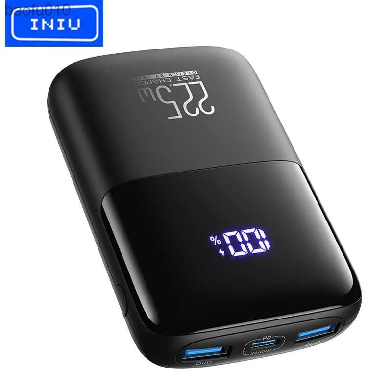 INIU Power Bank 10000mAh Charge Rapide 22.5W Type-C PD Chargeur Portable LED Affichage Batterie Pack Pour iPhone Samsung Xiaomi iPad LG L230712