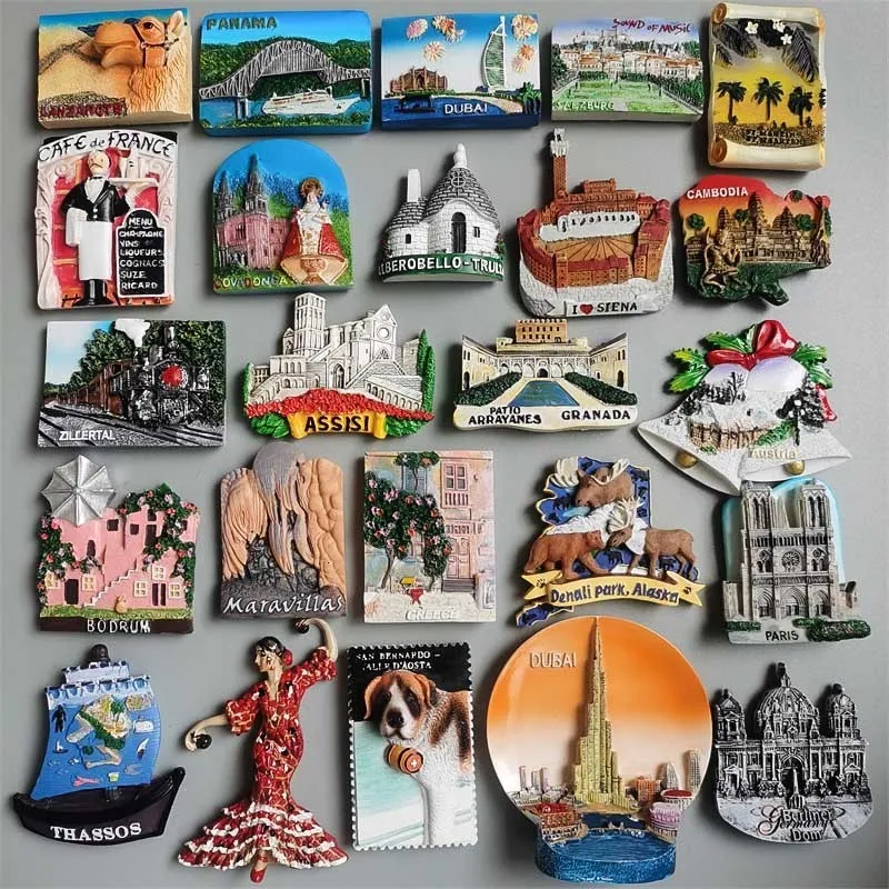 Fridge Magnets magnet Panama Dubai France Italy Cambodia Turkey Greece Germany Switzerland Tourism Souvenir Refrigerator Sticker 230711