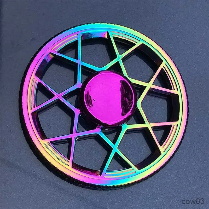 Decompressie Speelgoed Metalen Wiel Spinner Speelgoed Kantoor Ronde Gyro Angst Relief Stress Hand Spinner Focus Spinner Speelgoed voor Kinderen R230712