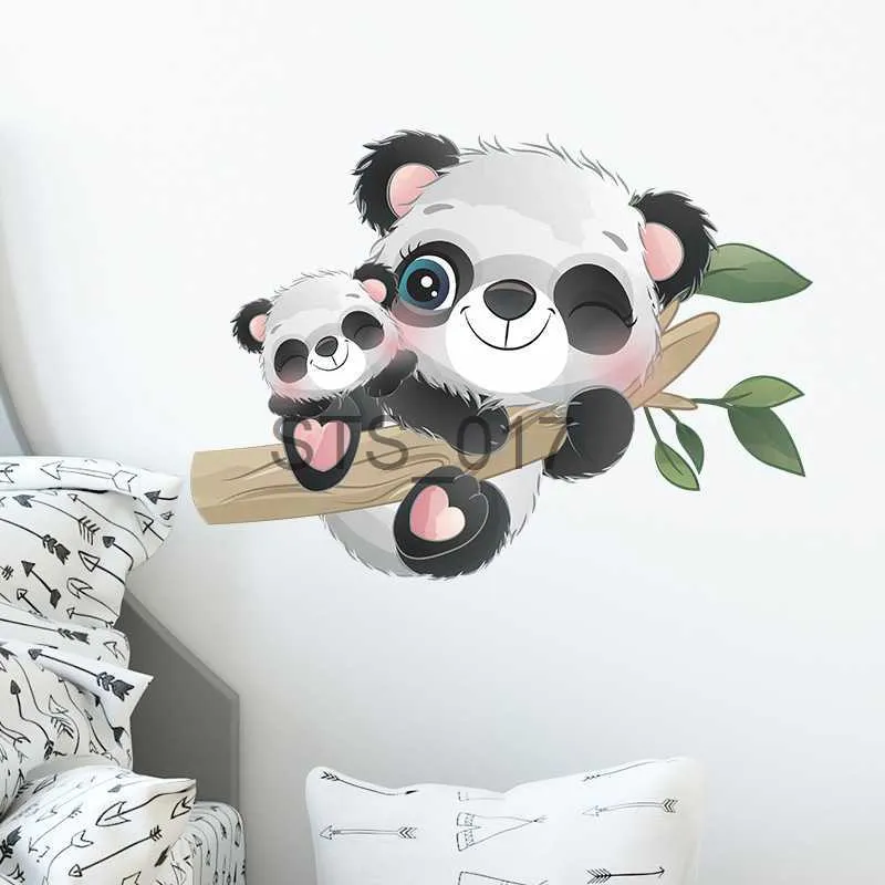 HATARU Reading Animals Wall Decals - Watercolor Tree With Cartoon Animals, Peel & Stick Vinyl Stickers For Nursery - View #2