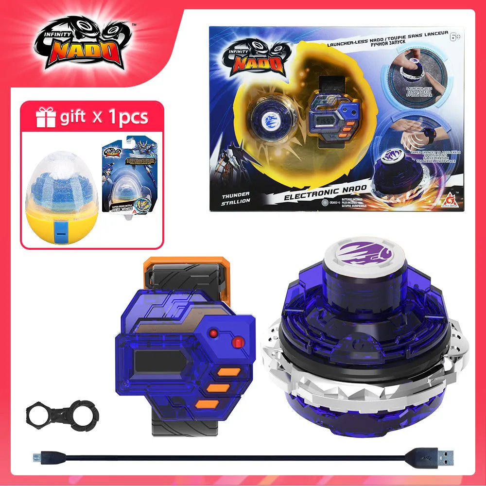 Spinning Top Infinity Nado 3 Eletrônico Thunder Stallion Skyshatter Fiend Controller Gyro Auto-Spin Spinning Top Kids Anime Toy 230711