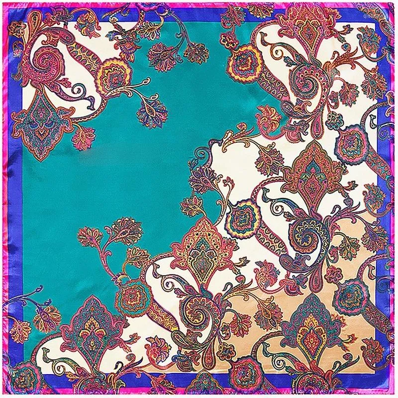 Foulards Femme Accessoire Marque Matagorda 90cm Foulard En Soie Bohème Noix De Cajou Paisley Doux Soyeux Silencieux Cou Cheveux