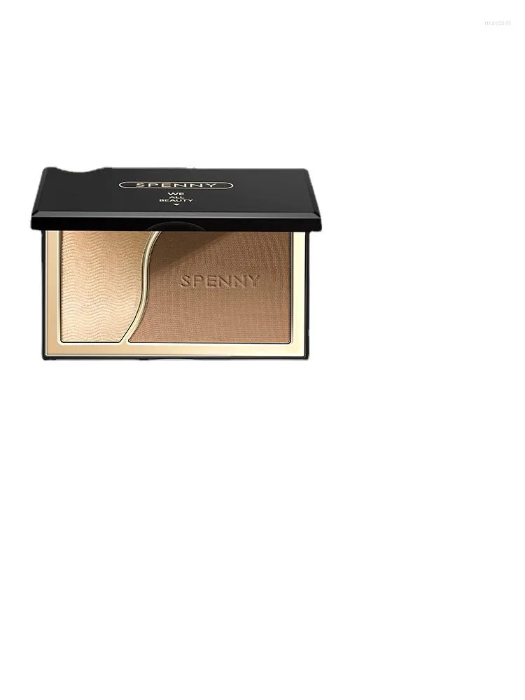 Party Favor Yy Shading Powder Highlight Shadow Combination Hightlighter de la plaque de correcteur en deux couleurs