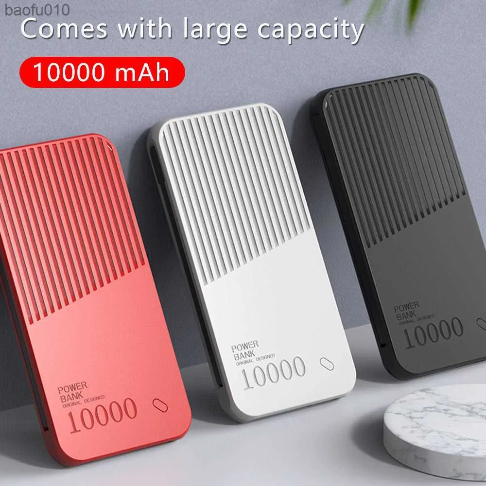 FLOVEME 10000mAh Power Bank Batterie Externe Pour iPhone Xiaomi Mi Mini PowerBank Chargeur Portable PoverBank Avec 2 Câble USB L230712