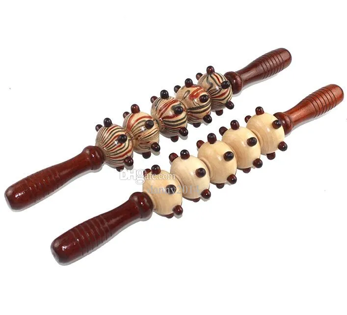 Holz Therapie Massage Roller Stick Release Trigger Punkt Tiefe Muskel Ganzkörper Massage Werkzeug Myofasziale Roller ball Akupunkturpunkt Physiotherapie kit