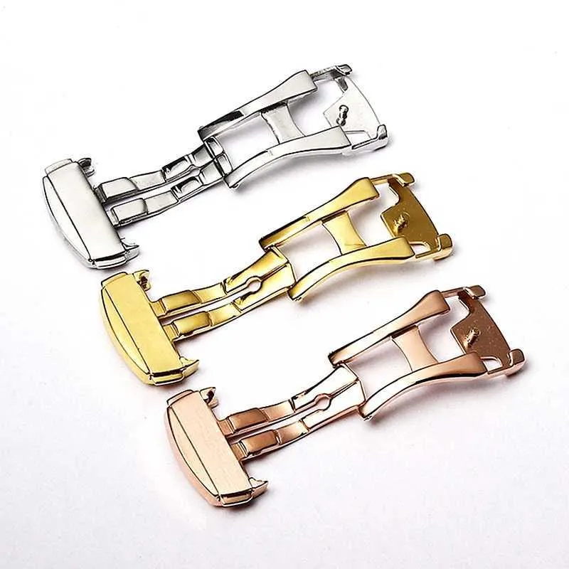 Bracelet Acier Inoxydable 18/19 Mm Avec Boucle Déployante Papillon - Neuf