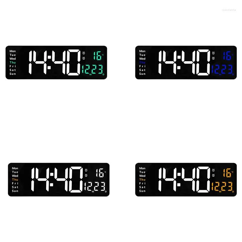 Wall Clocks 16-Inch LED Digital Display Clock Temperature And Humidity European Timer Countdown