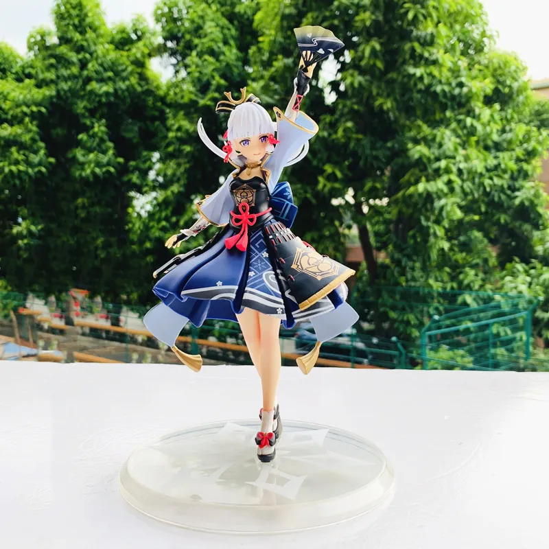 Jeux de film 23 CM Genshin Impact Anime Figure Kamisato Ayaka PVC Figurine mignonne Figurine modèle poupée jouets ornement cadeaux