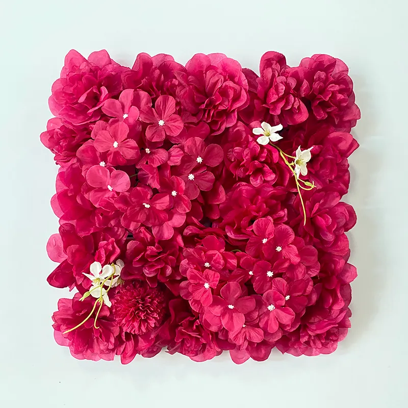 Dried Flowers 3D Faux Flower Party Backdrop 30x30cm Artificial Wall Panel for Birthday Wedding Bridal Shower Outdoor Decorations 230711