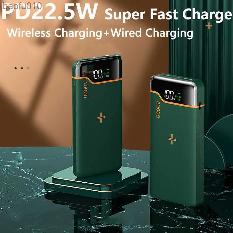 10W Qi Draadloze Oplader Power Bank 20000mAh 22.5W QC PD 3.0 Snel Opladen Powerbank voor iPhone 13 12 Huawei P40 Xiaomi Poverbank L230712