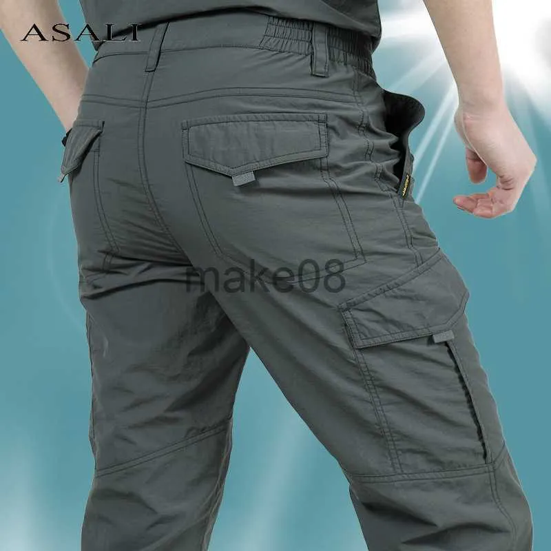 Pantaloni da uomo Pantaloni militari dell'esercito sottile Pantaloni cargo tattici Pantaloni da uomo impermeabili e traspiranti Quick Dry Pantaloni casual da uomo con fondo sottile 4XL J230712