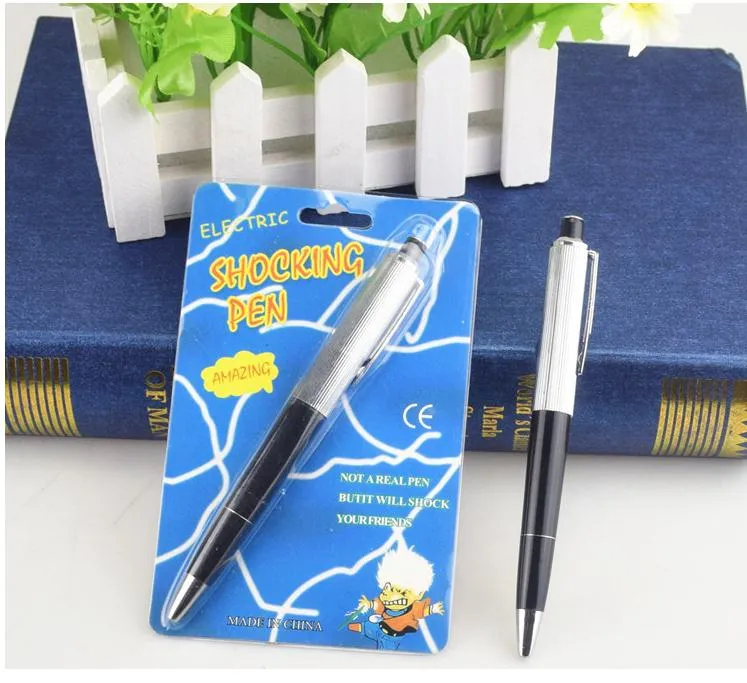 Penna A Scosse Elettriche In Metallo 14,5 Cm, Scherzo Realistico Per Adulti E Bambini, Design A Tensione Sicura, Regalo Divertente