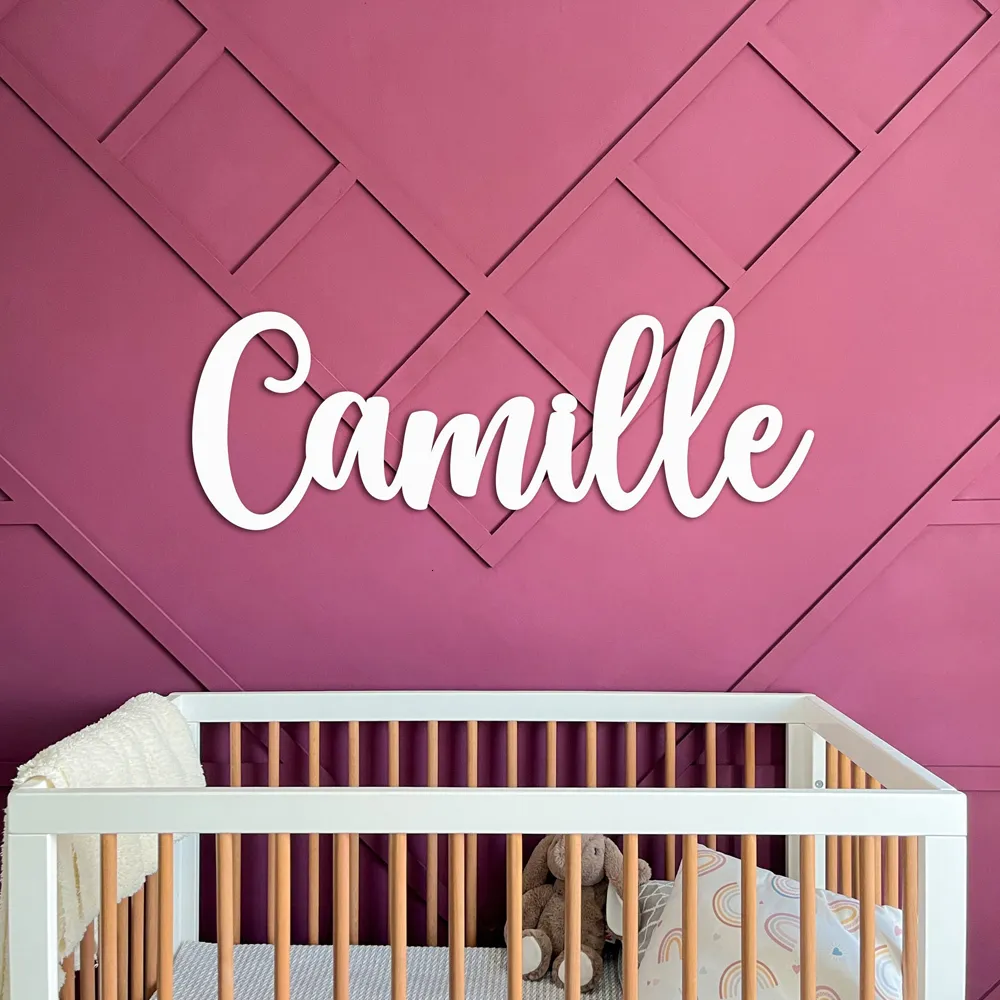 Other Event Party Supplies Wooden Name Sign Custom Nursery Decor Name Personalized Wall Decor Sign for Baby Bedroom Wood Letters For Birthday Party 230712