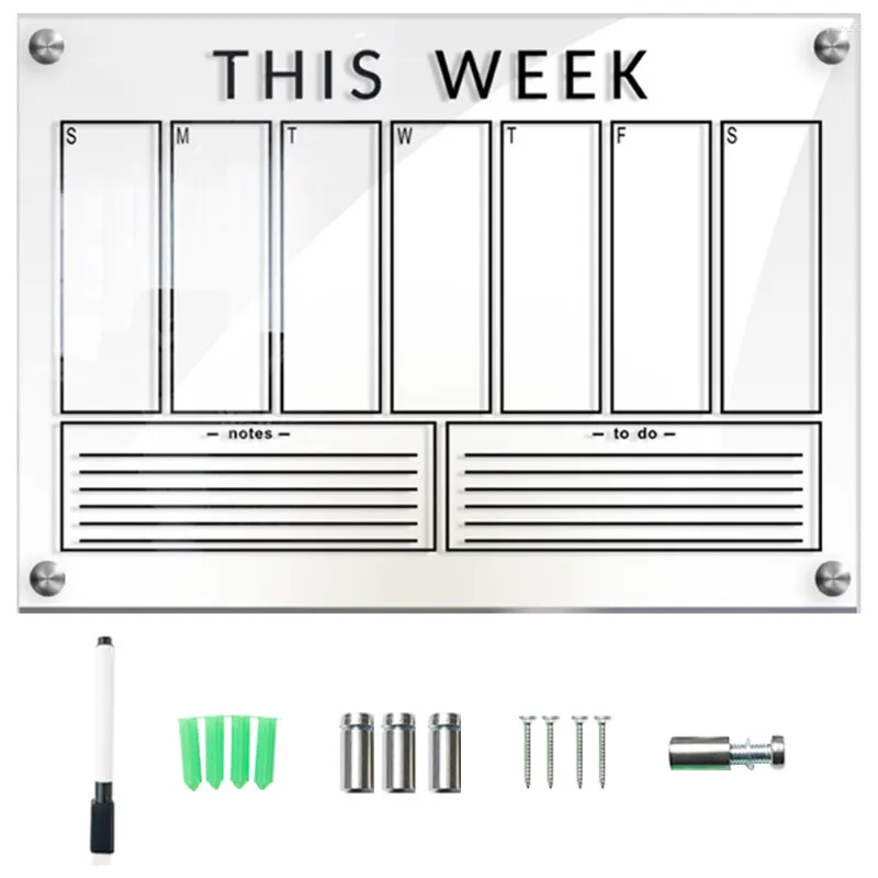 Weekly Plan Writing Board Home Supplies Wall Memo Acrylic Sign Do List Office Message