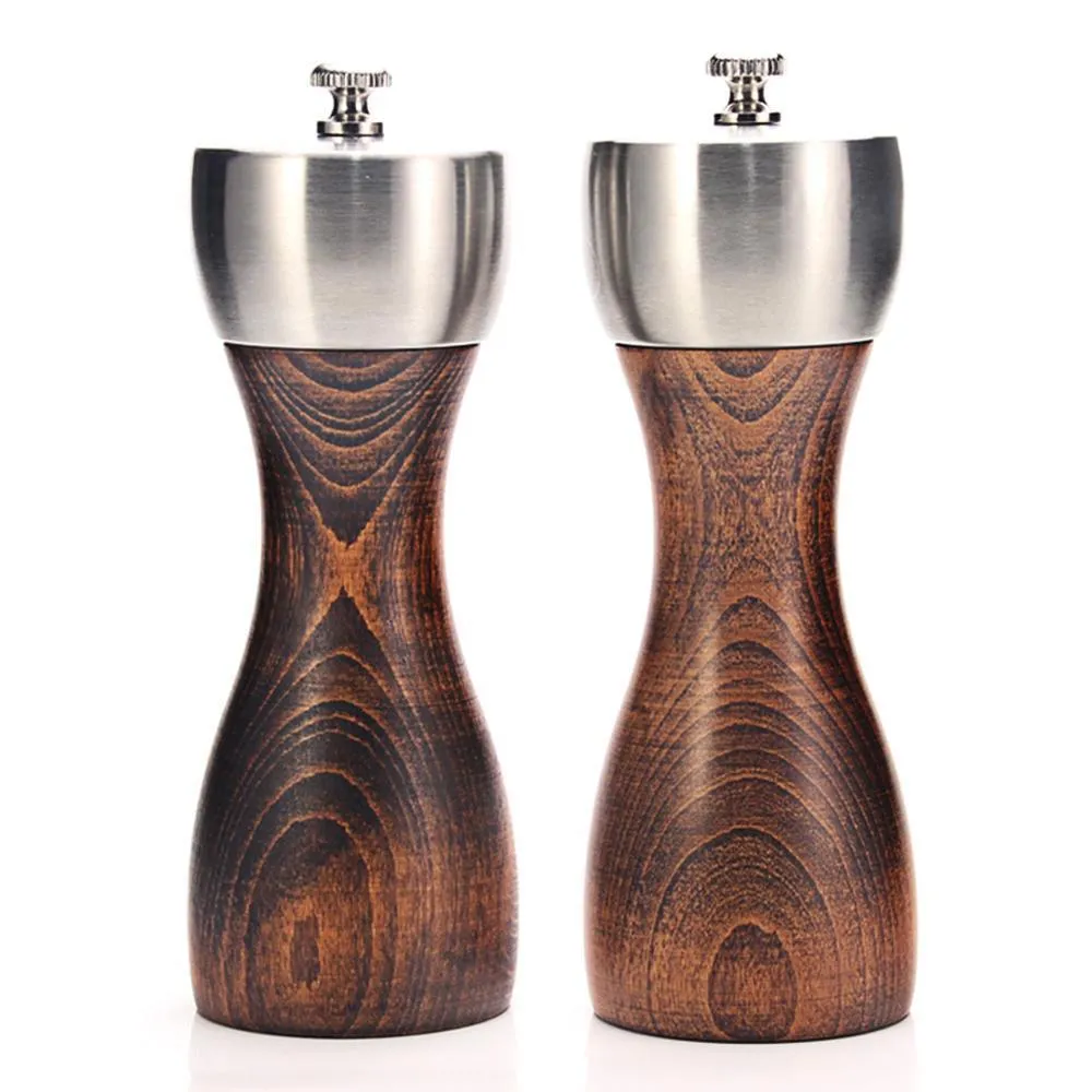 Mills Wood Salt and Pepper grinder - Wooden Mills Gourmet Precision Mechanisms and Premium Sea Salt Peppercorns 230711