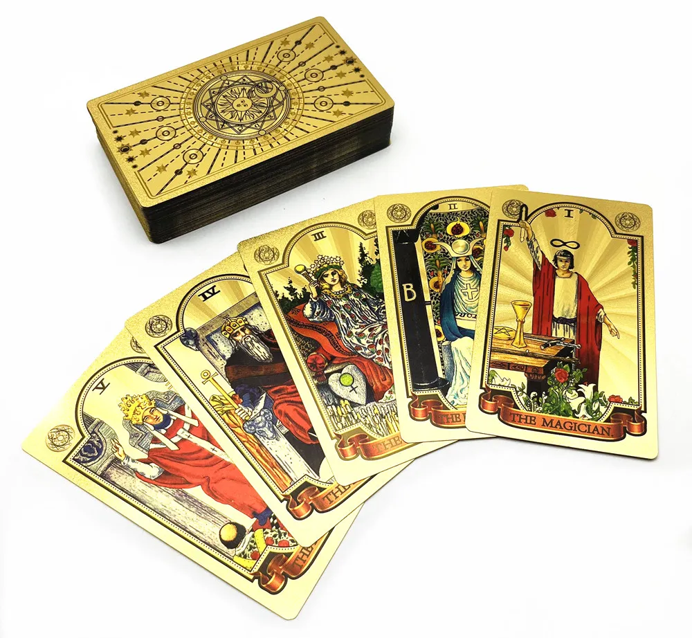 Gold Foil Tarot Cards Deck 78 Cards Gold Plastic... From Nan09, $13.44 ...