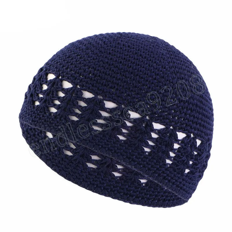 Stretchable Muslim Kufi Hat Skull Cap - 100% Cotton Islamic Prayer Cap For Men, Size 21-23 Inch
