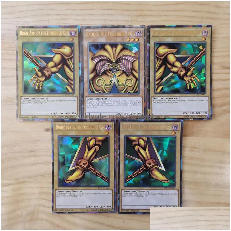 yugioh cards with tin box yu gi oh card 72pcs holographic english version golden letter duel links game card blue eyes exodia 220713