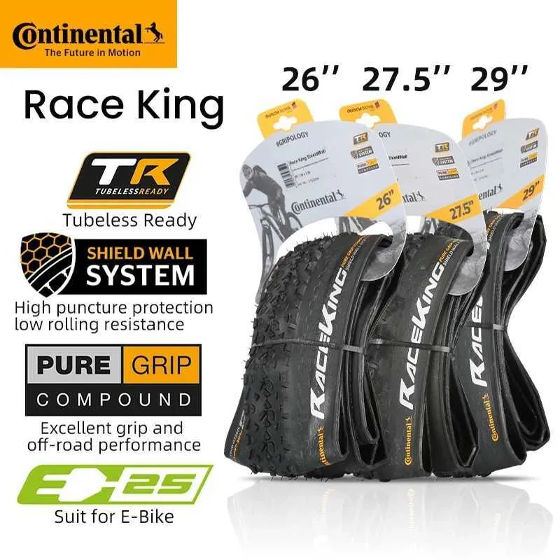 Pneus de vélo Continental VTT Pneu Race King 26 27.5 29 2.0 2.2 Pneu Jante 29 26 27 180TPI Vélo Pliant Pneu Anti Crevaison VTT Tubeless Ready HKD230712