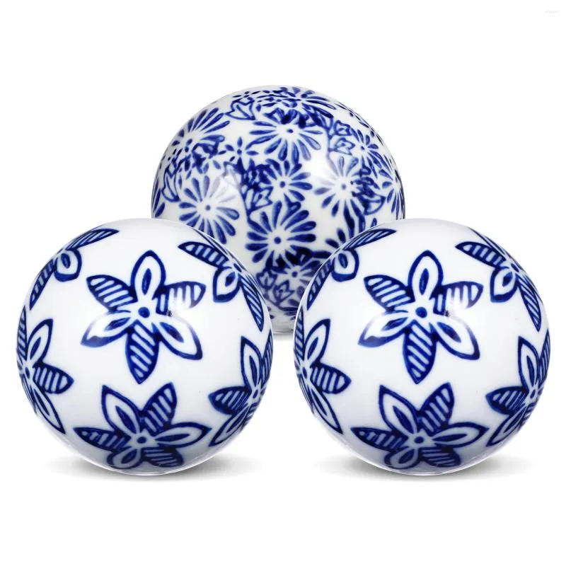 Party Decoration 3 Pcs Ceramic Decorative Ball White Flower Vase Marbles Ceramics Small Coffee Filters