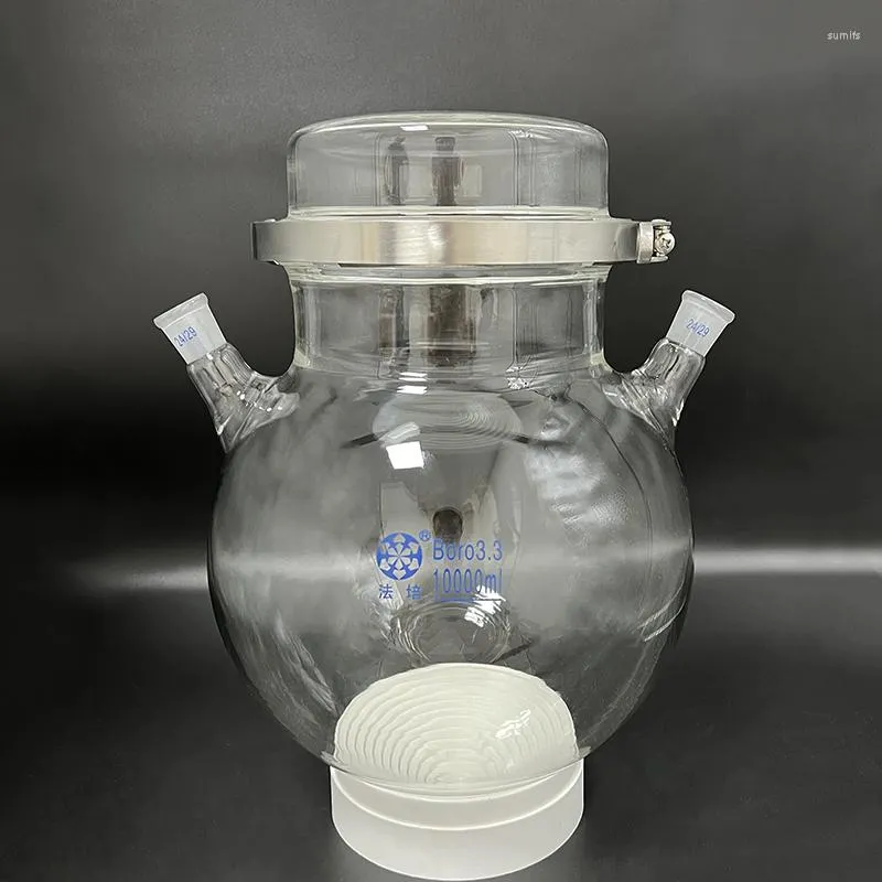 Single-layer Spherical Round Bottom Open Reactor Bottle 10000mL 230mm Flange Reaction Flask With 2-necked 24/29