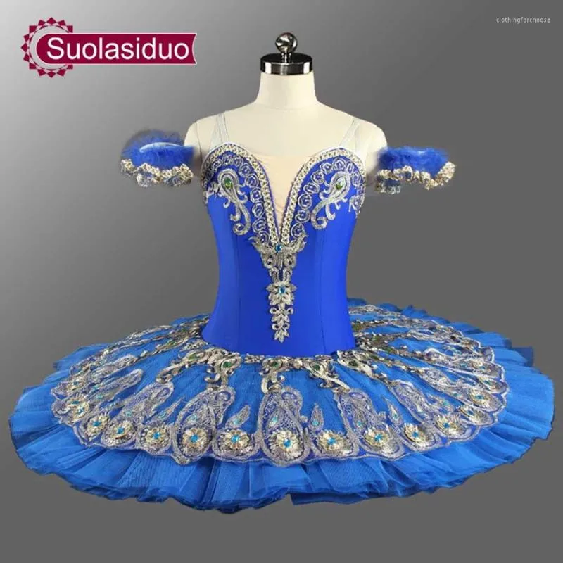 Vêtements de scène Raymonda Ballet professionnel Tutus bleu princesse Florina classique crêpe Tutu Costumes adulte