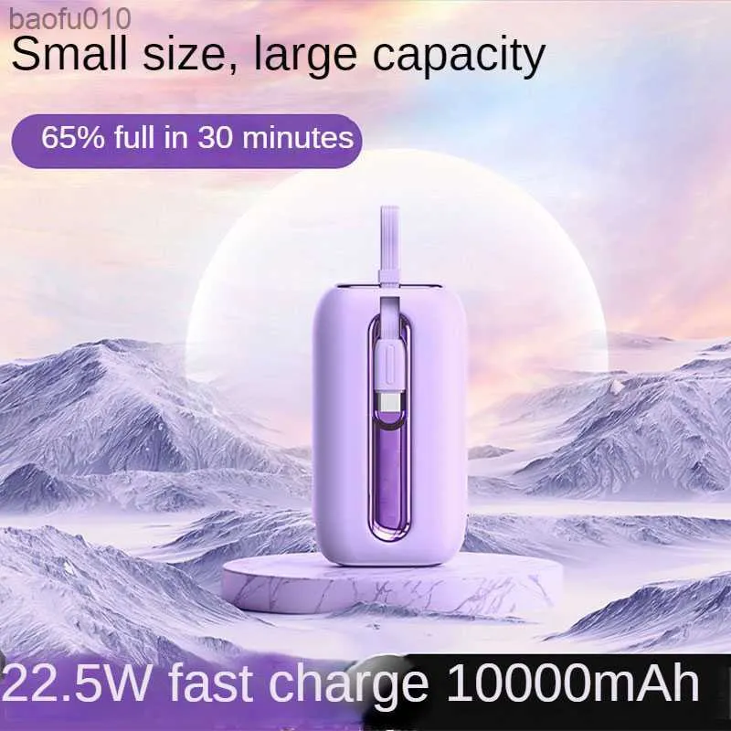 10000 мАч -банк Power Bank Portable Power Bank построенные кабели, заряжающие банк питания Digital Display PowerBank для iPhone Huawei телефонов L230712