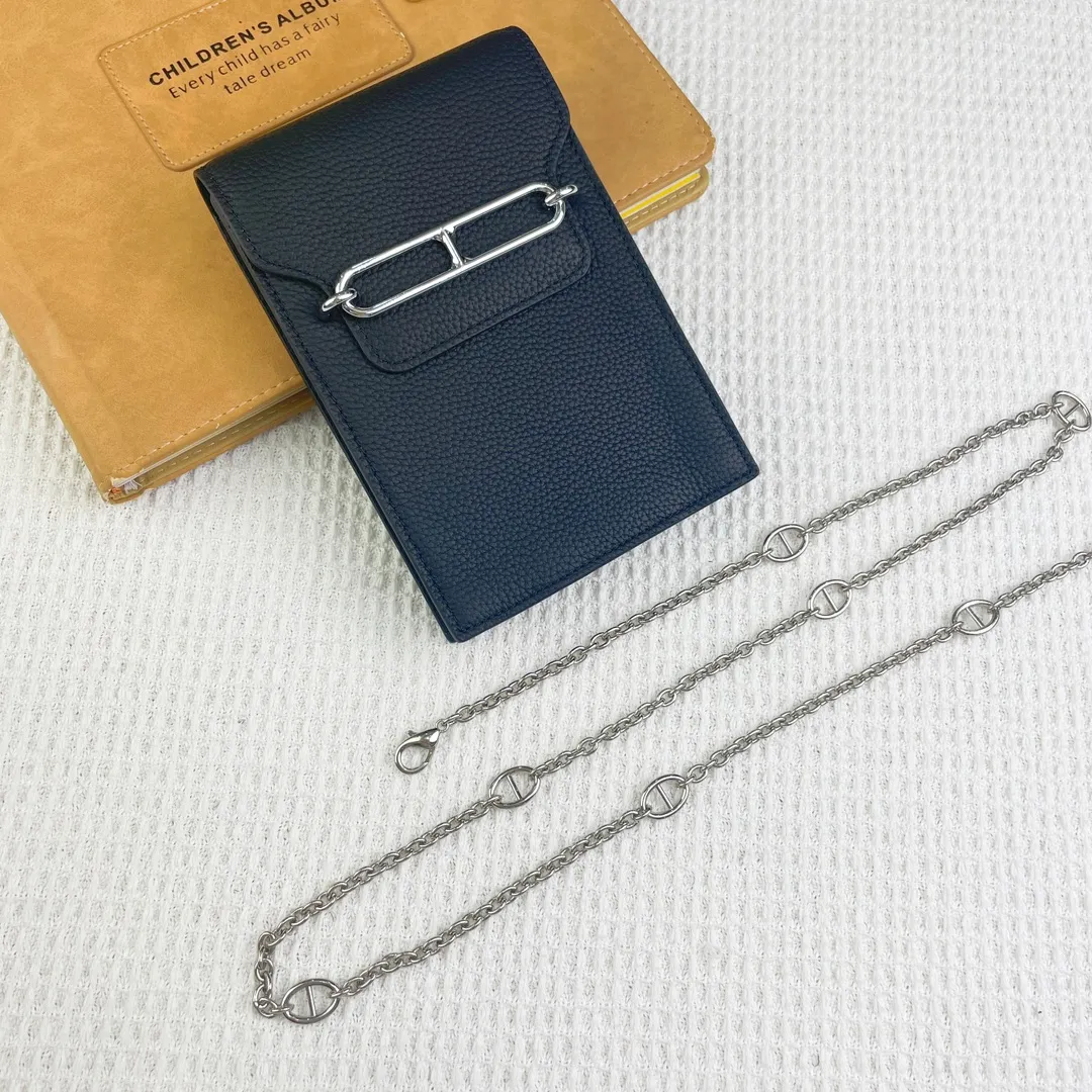 Borsa per telefono di alta qualità Borsa per portafoglio di design Morbida pelle di togo Pelle di mucca Portafogli corti Hardware oro argento Porta carte da donna Borse alla moda con scatola del numero di serie