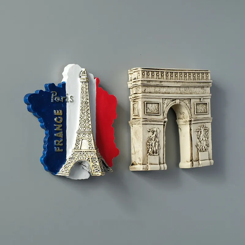 Aimants pour réfrigérateur Paris France Tour Eiffel arc de triomphe réfrigérateur européen magnétique aimants pour réfrigérateur monde touristique souvenir collection cadeaux 230711