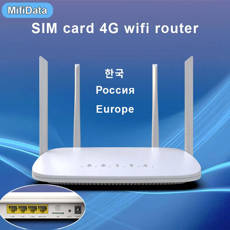 Routrar 4G CPE router SIM-kort WiFi modem spot 32 wifi användare RJ45 WAN LAN antenn LTE trådlös 230712
