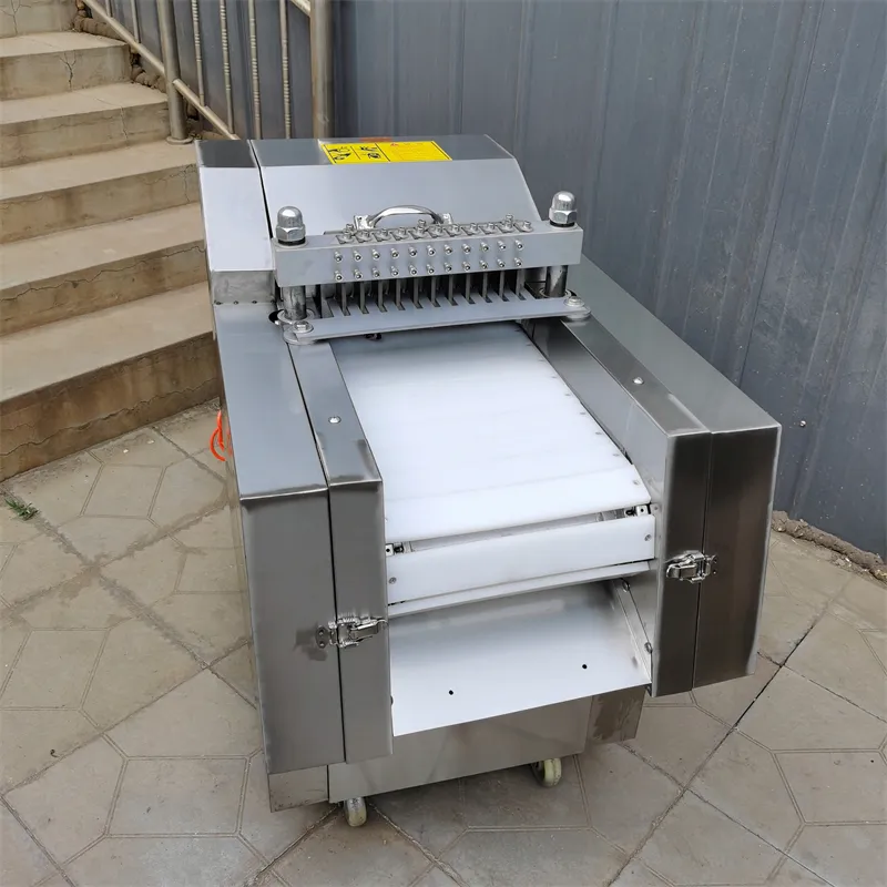 LINBOSS Stainless Steel Meat Slicer Raw Chicken Meat Cube Cutter Pork Skin Strip Cutting Machine Frozen Beef Poultry Meat Dicing Machine