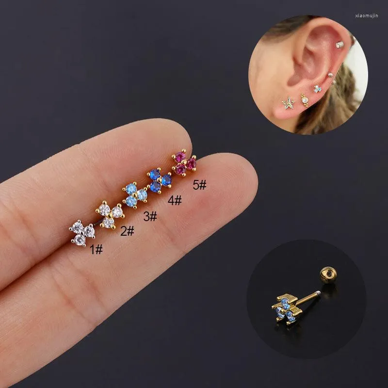Brincos de 1 peça zircônia colorida para mulheres 2023 na moda coreana moda joias brinco de aço inoxidável algemas de orelha para adolescentes