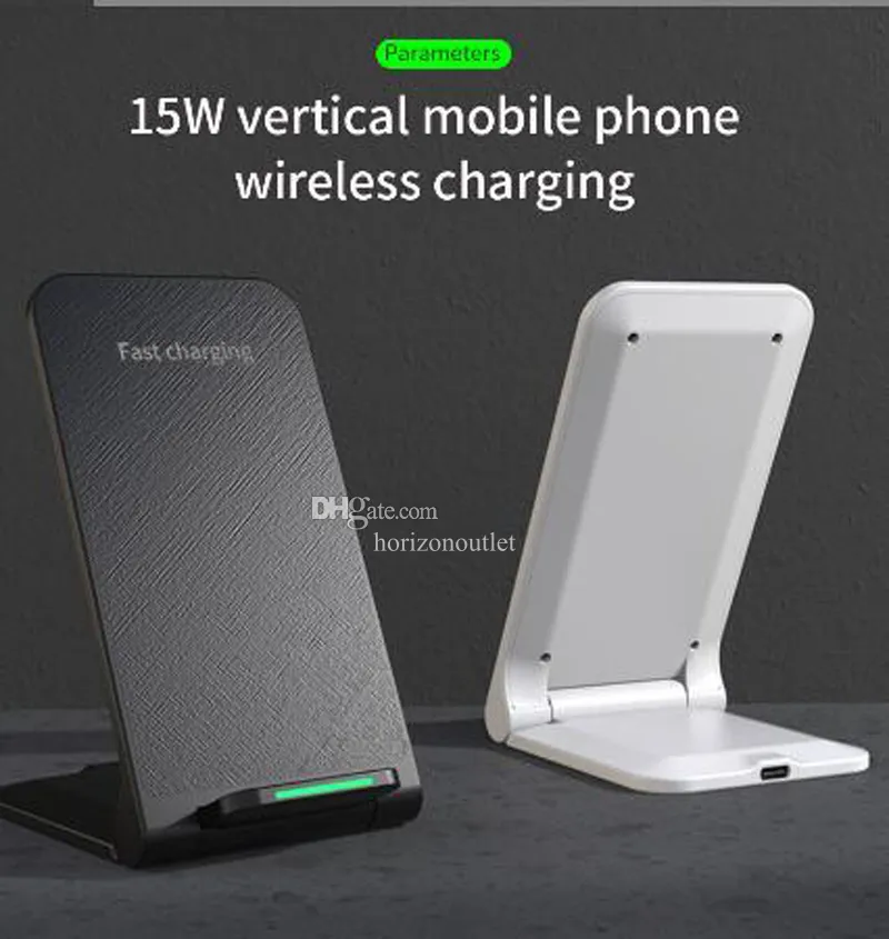 15W Wireless Charger USB TYPE-C Stand Pad For iPhone 14 13 12 Pro Max 11 Foldable Qi Fast Charging Station for Samsung Note 20 S21 S22 S23 Ultra in Retail Box