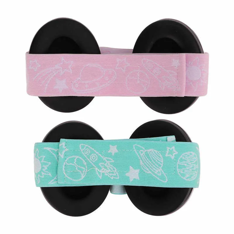 Baby Ear Muffs With Stretchy Headband - Noise Protection For Sleeping & Travel (Blue)