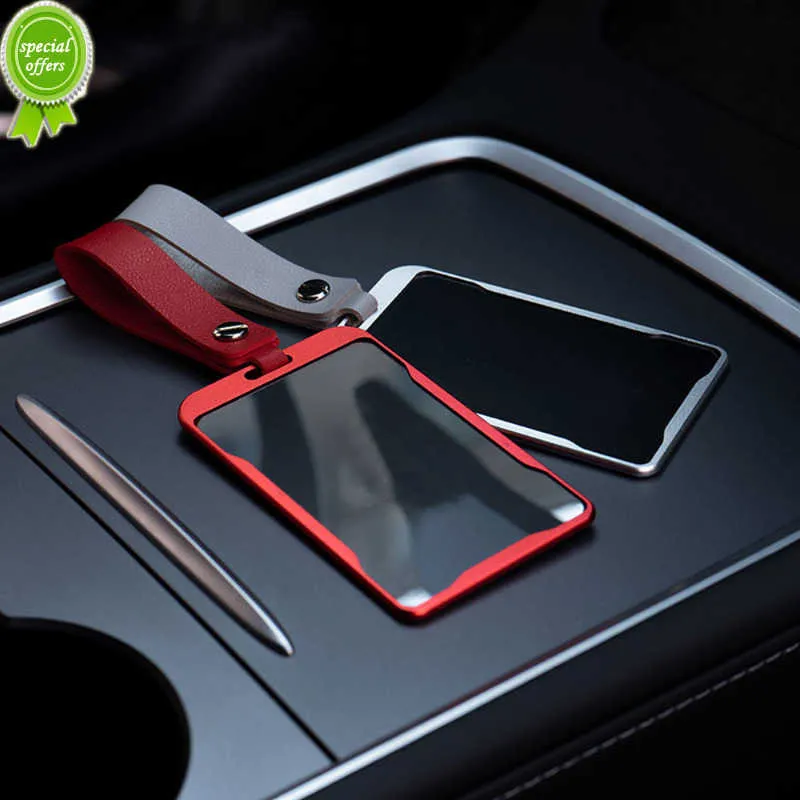 Nouveau alliage d'aluminium porte-carte de voiture porte-clés étui de protection voiture intérieur étui à clés anti-dérapant couverture complète accessoires pour Tesla modèle 3 Y