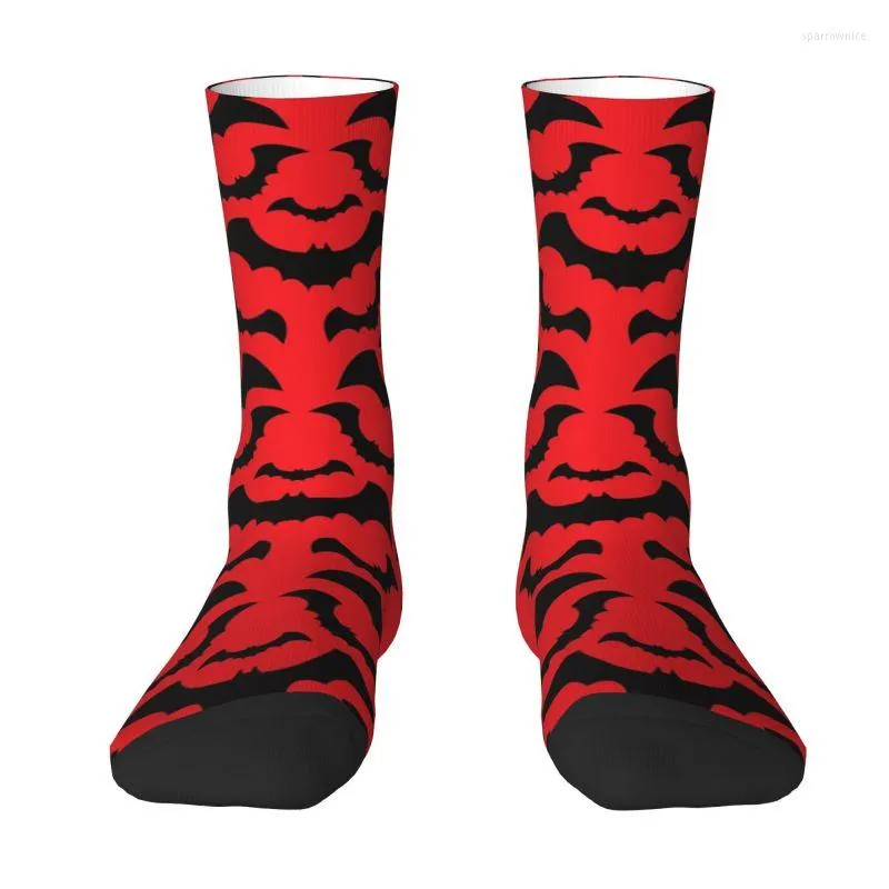 Men's Socks Gothic Witch Bats Pattern Dress For Men Women Warm Fashion Novelty Ghost Halloween Crew