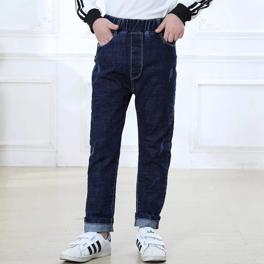 Jeans Sheecute Bahar Sonbahar Erkek Kot Kot Düzenli Uyum Stretch Düz Pantolon Çocuk Elastik Bel Pant JCH8802 230711