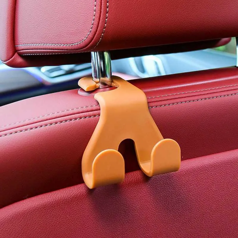 CARFIB Gancio Per Borsa Da Auto Pieghevole – Doppio Supporto Per Poggiatesta Posteriore, In Ecopelle Nera, Confezione Da 2 - 6