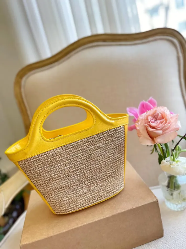 SUMMER MAR Ladies Straw Woven Shoulder Bags Women Holiday Beach Casual Tote Top-Handle Bags Fashion Retro Handbag