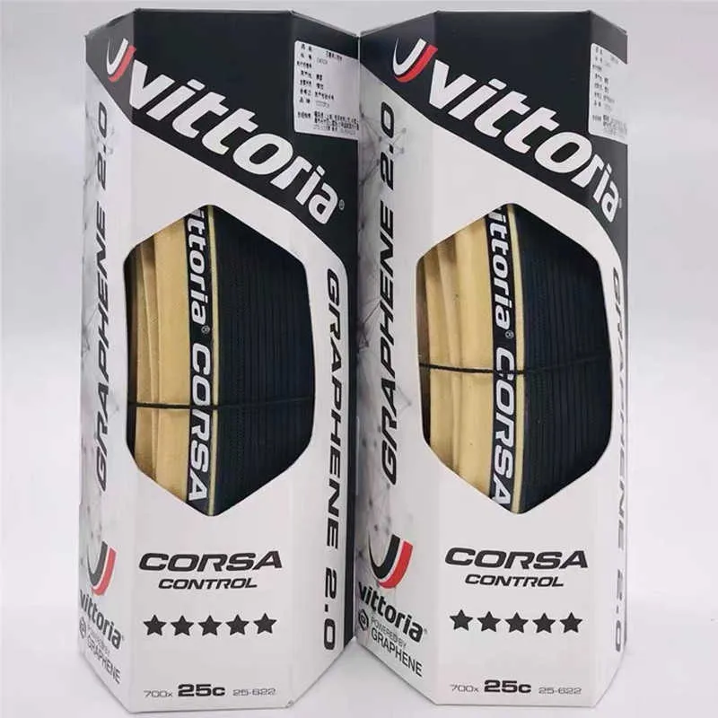 バイクタイヤ Vittoria CORSA CONTROL ロードバイクタイヤ Graphene2.0 70025C/28C 自転車折りたたみ式耐刺傷クリンチャータイヤ HKD230712