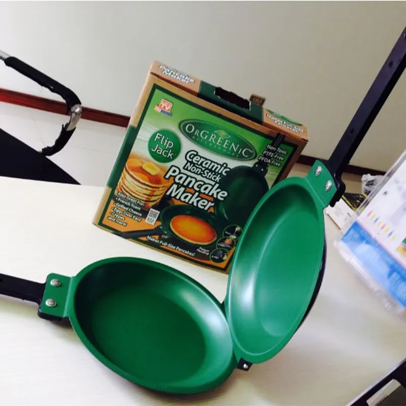 Panelas Frigideira De Dois Lados Verde Antiaderente Flip Com Revestimento De Cerâmica Pancake Maker Para Cozinha Doméstica Utensílios De Cozinha 230711