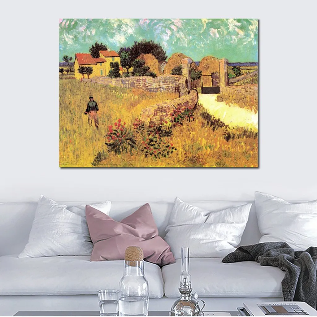 Fine Art canvas schilderij boerderij in de Provence 1888 handgemaakte Vincent van Gogh reproductie artwork Home decor