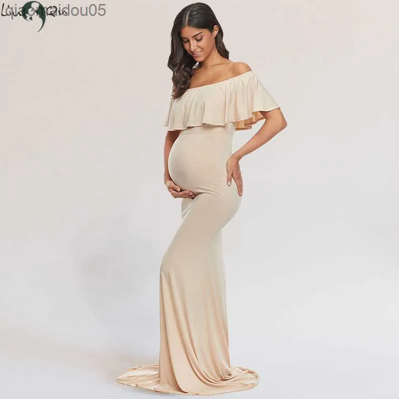 Vestido De Fotografía De Maternidad Fuera Del Hombro, Elegante