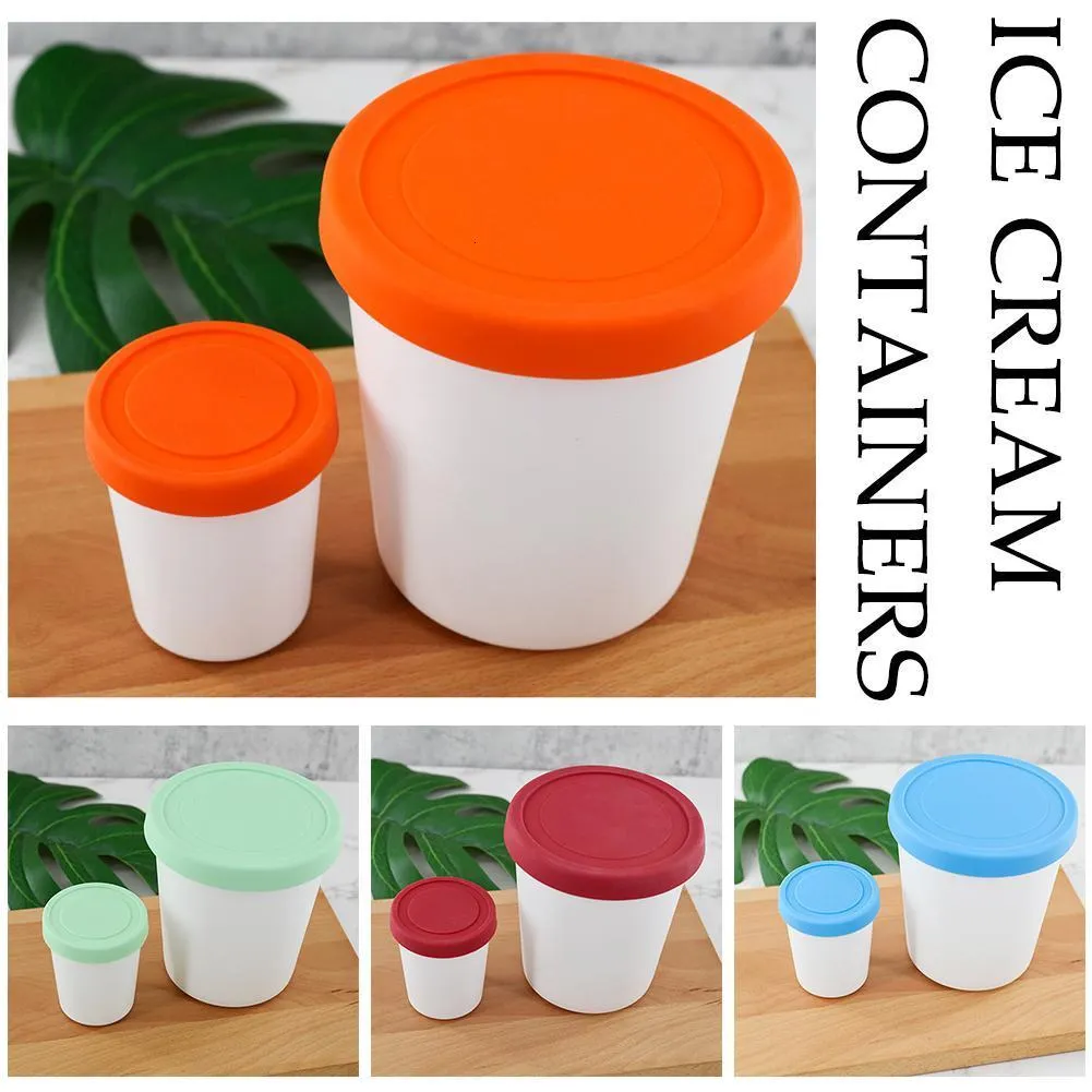 Ijs Gereedschap 4 Stuks Pints Cup Voor Ninja NC299AM C300s Serie Herbruikbare Kan Winkel Gelato Containers Met Afdichting deksel 230712