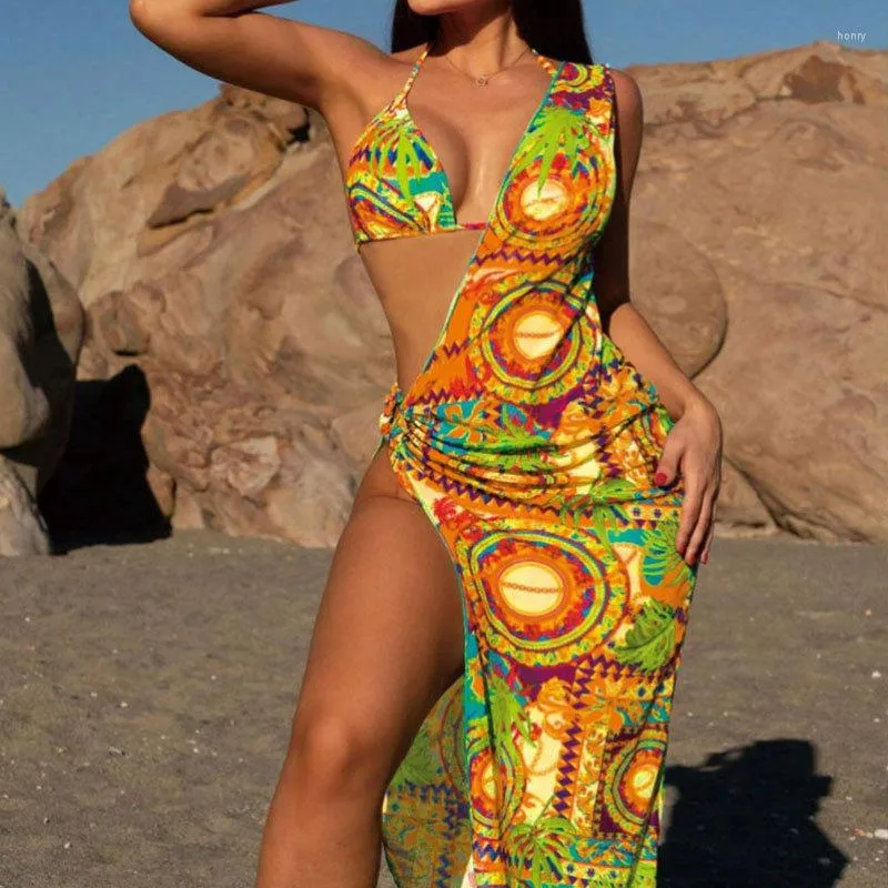 Womens Swimwear 2023 Beach Dress Bikini For Women Netting Printing
