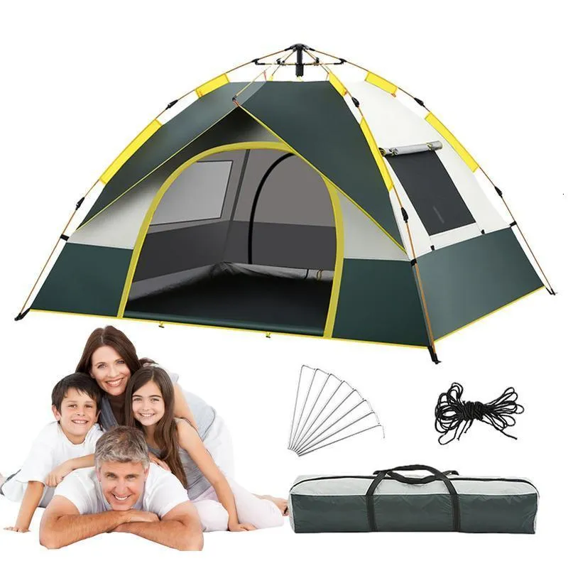 Tentes et Abris Tente de Plage 2-3 Personnes Tente Familiale Protection UV 2 Portes Imperméable Soleil Tente Camping Pique-Nique Plage Jardin Extérieur 230711